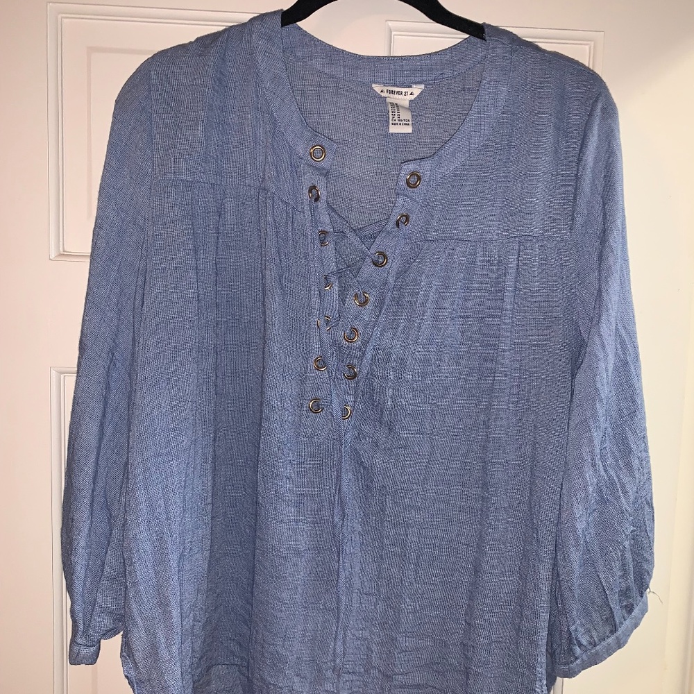 Forever21 Lightweight Blue Tunic Top